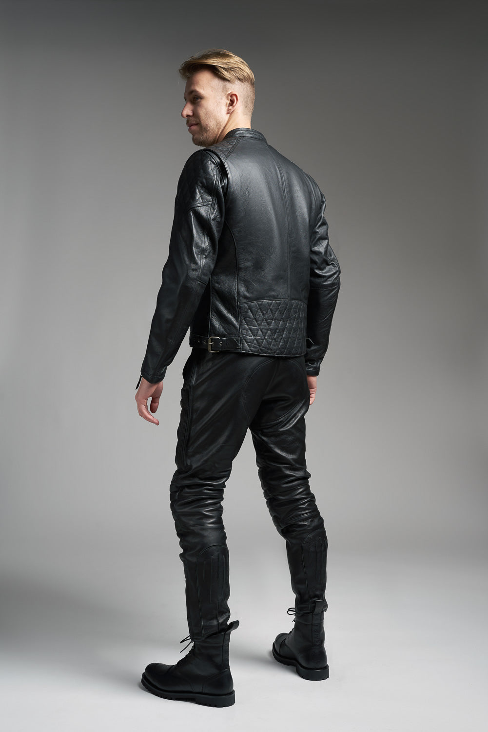 TWIN LEATHER JACKET BLACK - Men's Leather Motorcycle Jacket