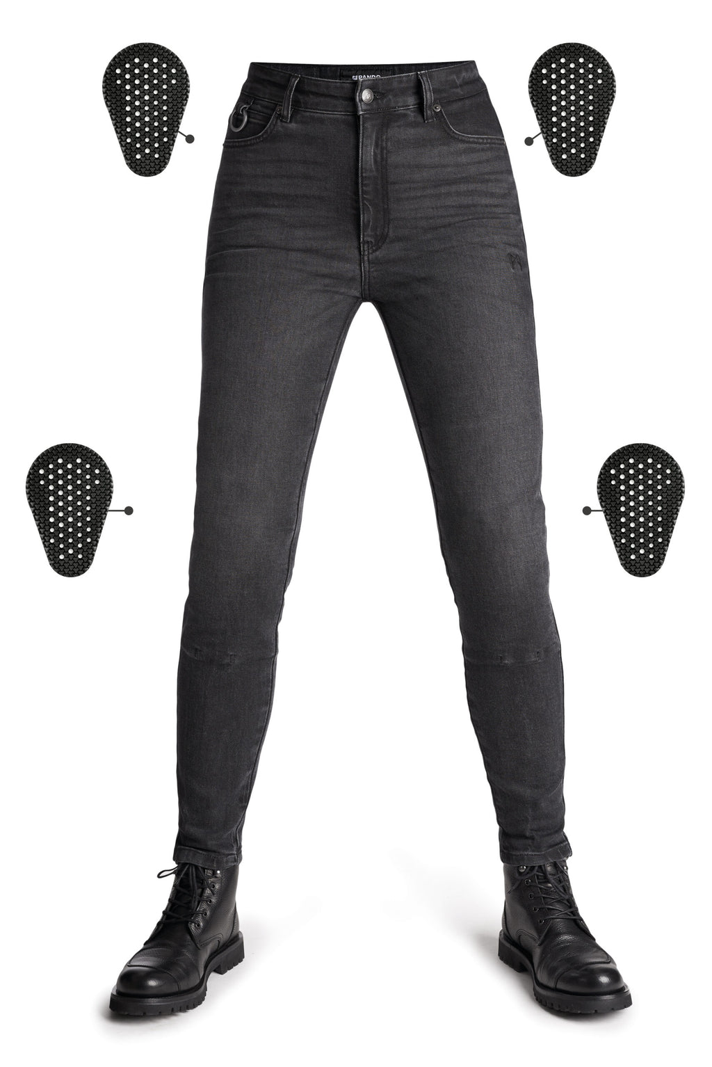 Kaya Slim Grey - Women Motorcycle Jeans Skinny-Fit Armalith