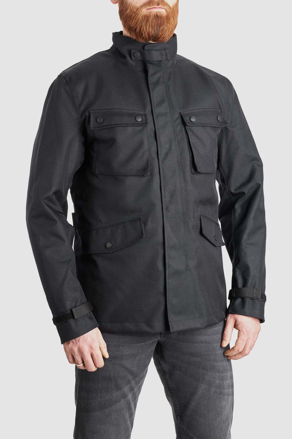 M65 WP JACKET BLACK Slim-Fit Waterproof Motorcycle Jacket