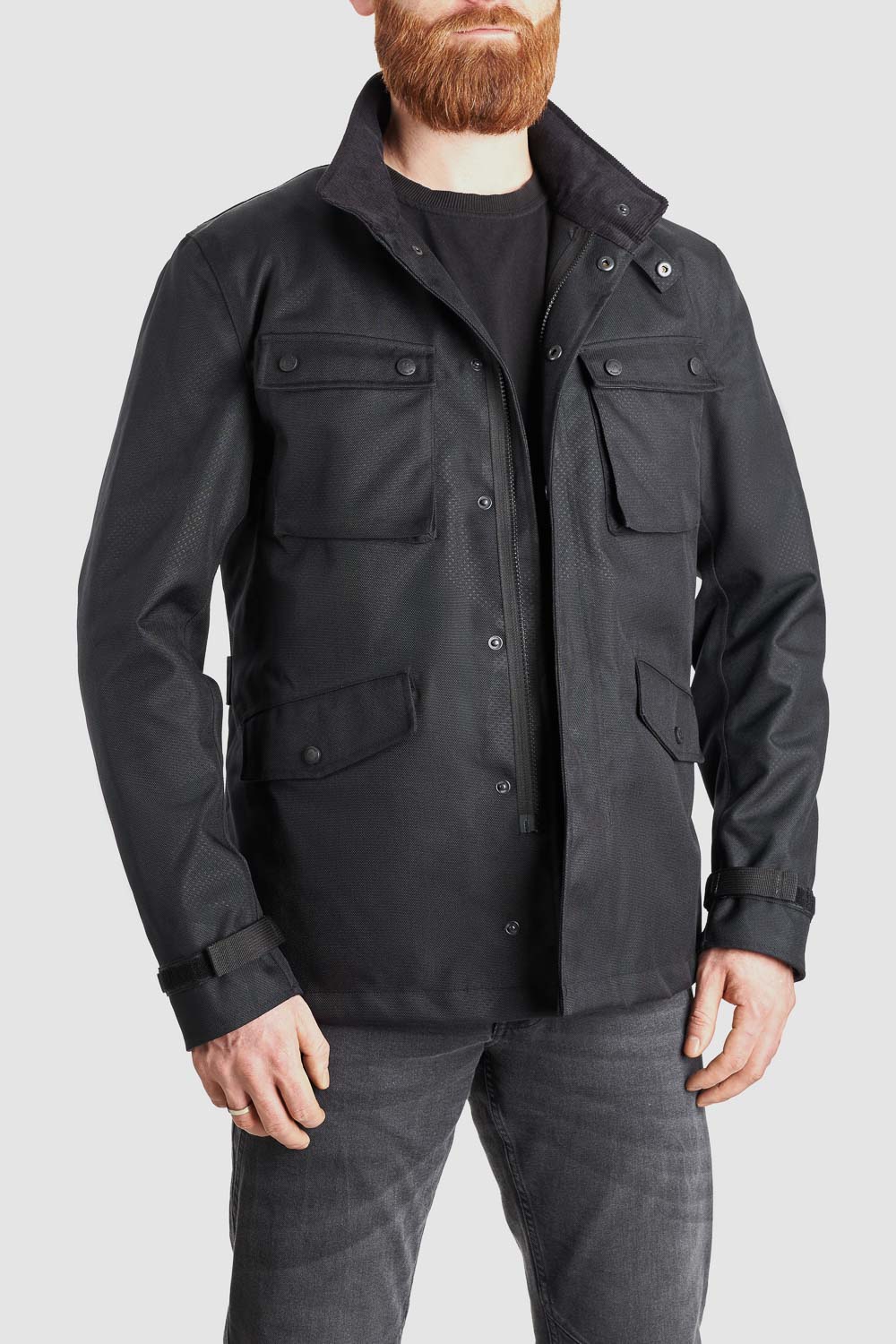 M65 WP JACKET BLACK Slim-Fit Waterproof Motorcycle Jacket