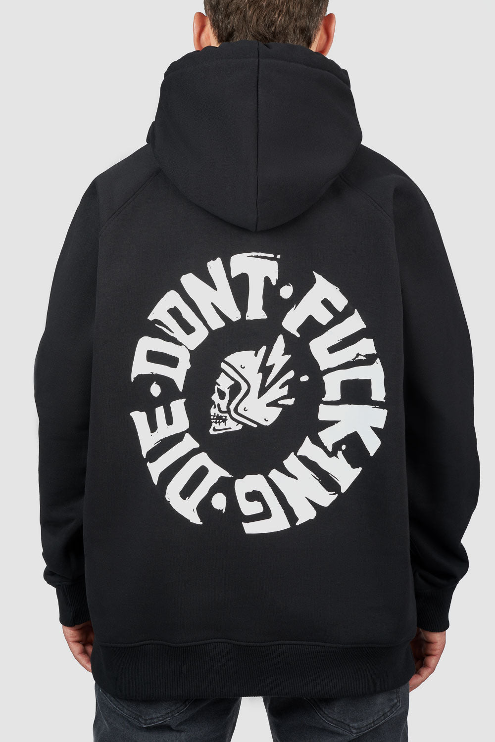 MAX DON'T DIE BLACK – Oversized Biker Hoodie, Unisex Main image