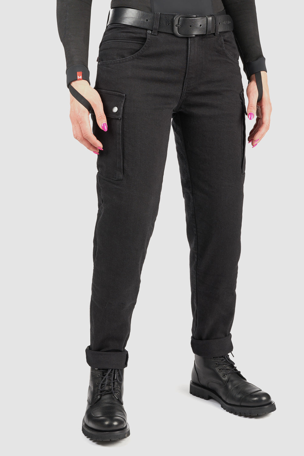 MILA CARGO BLACK – Motorcycle Jeans for Women with Chino Style Cordura Main image