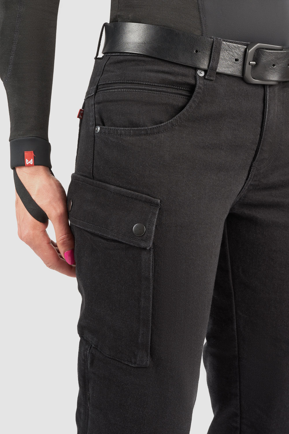 MILA CARGO BLACK – Motorcycle Jeans for Women with Chino Style Cordura