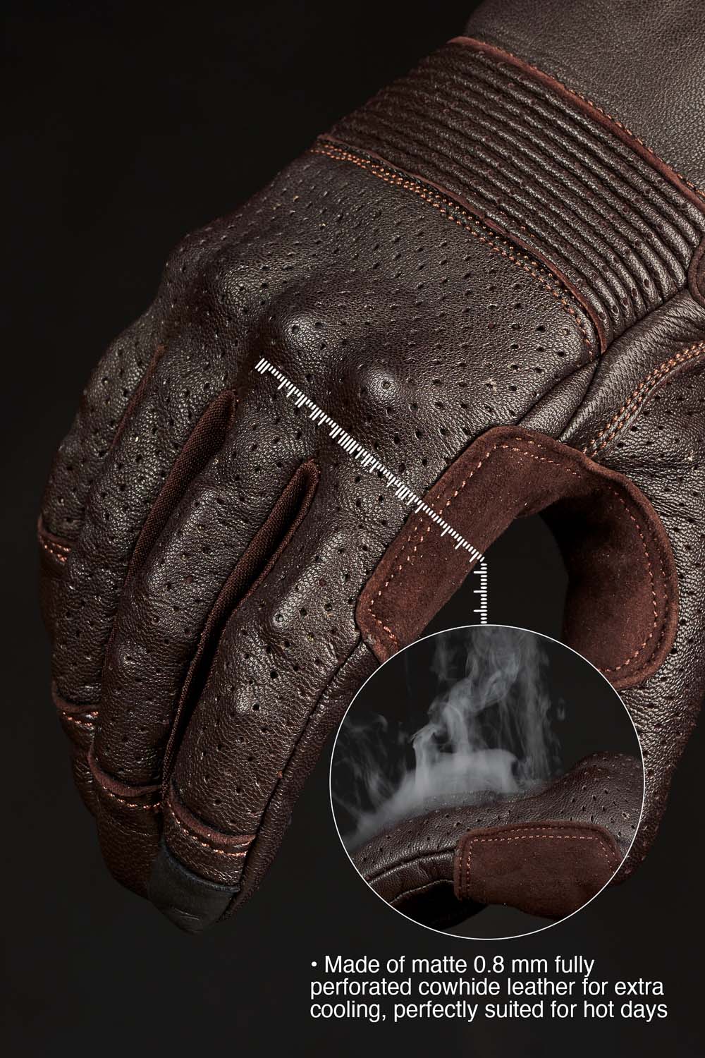 ONYX BROWN 02 – Leather Motorcycle Gloves
