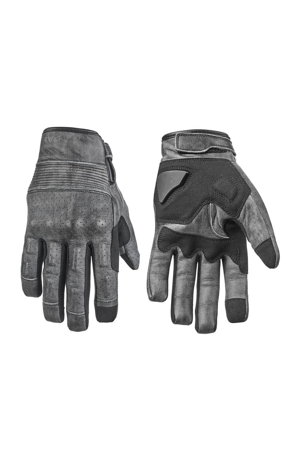 ONYX GREY - Leather Motorcycle Gloves