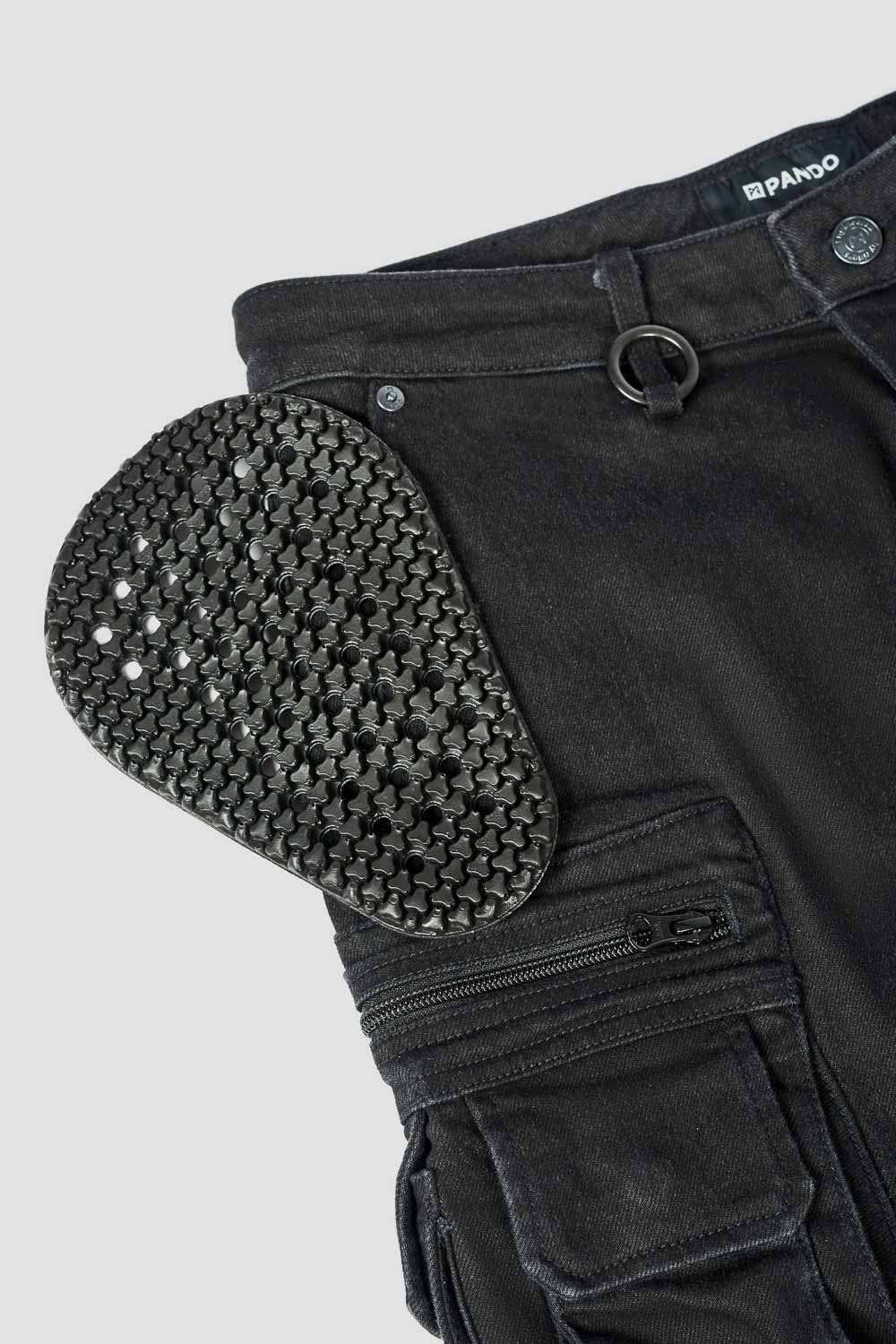 Desert Cargo Black - Motorcycle Jeans for Men with Chino Style Cordura