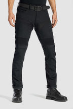 KARLDO SLIM BLACK - Motorcycle Jeans for Men Slim-Fit Cordura