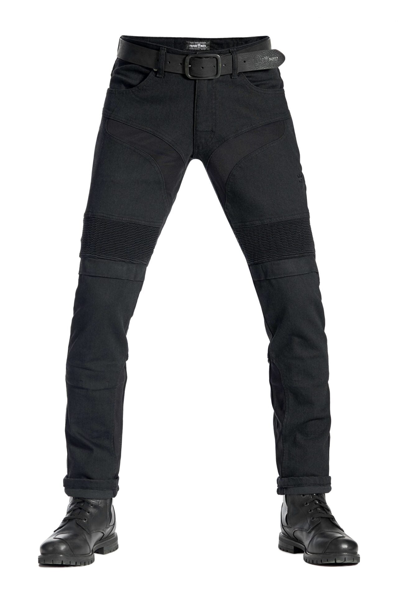 KARLDO SLIM BLACK - Motorcycle Jeans for Men Slim-Fit Cordura