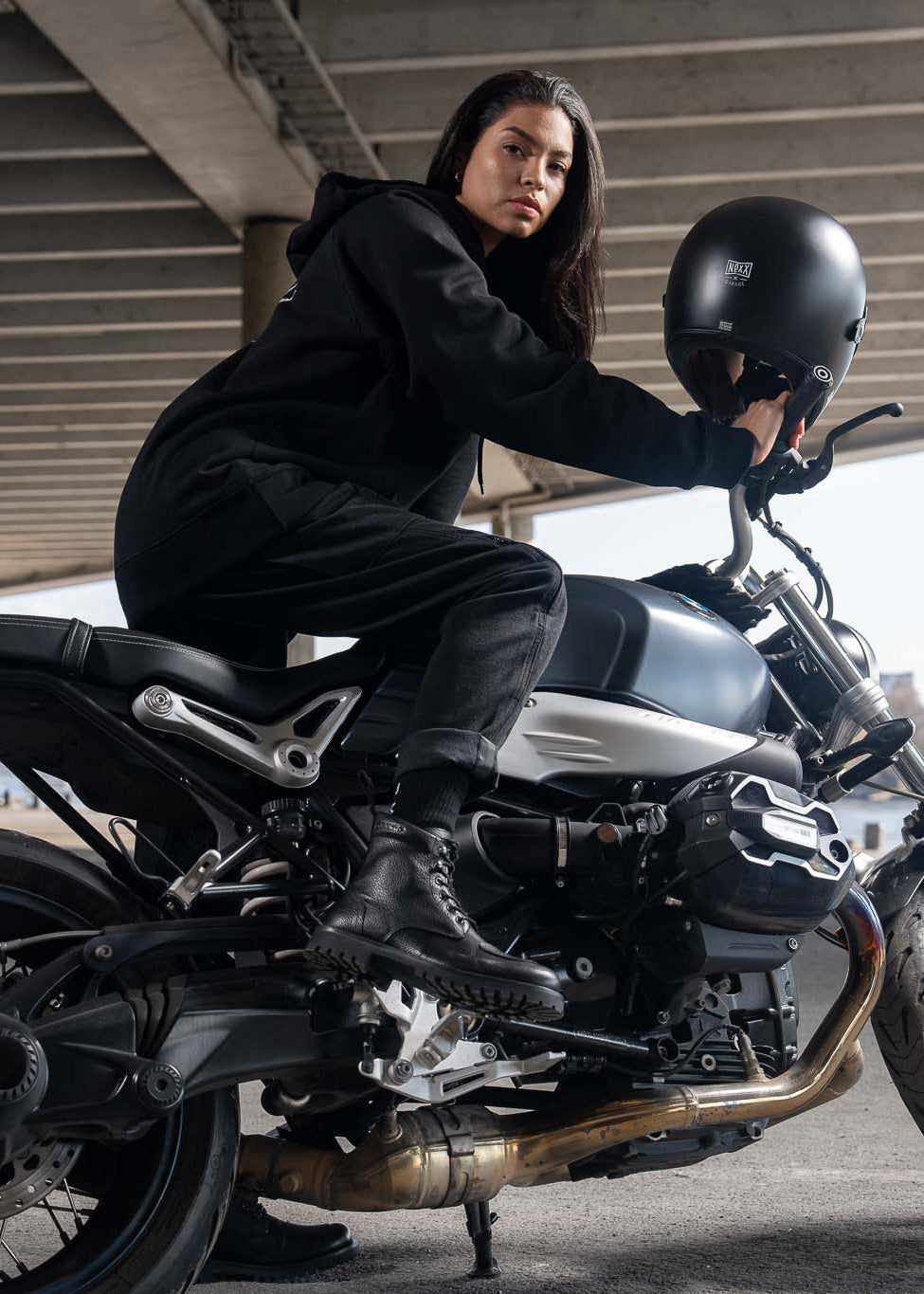 MILA CARGO BLACK – Motorcycle Jeans for Women with Chino Style Cordura