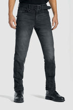 ROBBY SLIM BLACK - Motorcycle Jeans Men's Slim-Fit Cordura