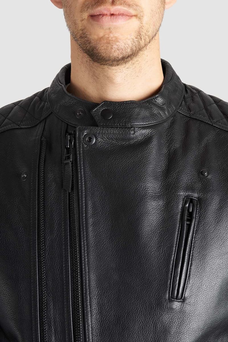 TWIN LEATHER JACKET BLACK - Men's Leather Motorcycle Jacket