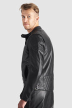 TWIN LEATHER JACKET BLACK - Men's Leather Motorcycle Jacket