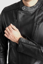 TWIN LEATHER JACKET BLACK - Men's Leather Motorcycle Jacket