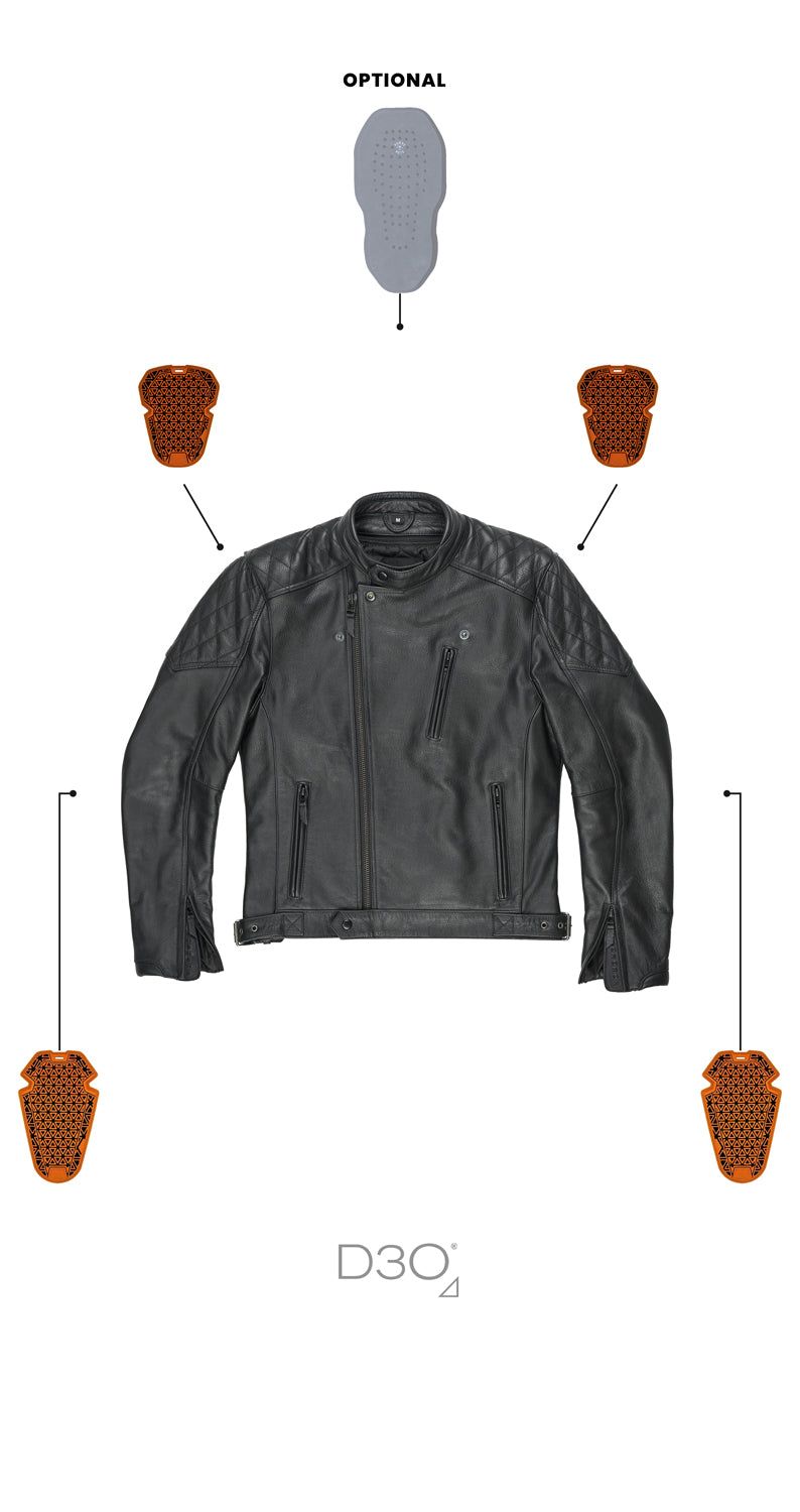 TWIN LEATHER JACKET BLACK - Men's Leather Motorcycle Jacket