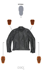 TWIN LEATHER JACKET BLACK - Men's Leather Motorcycle Jacket