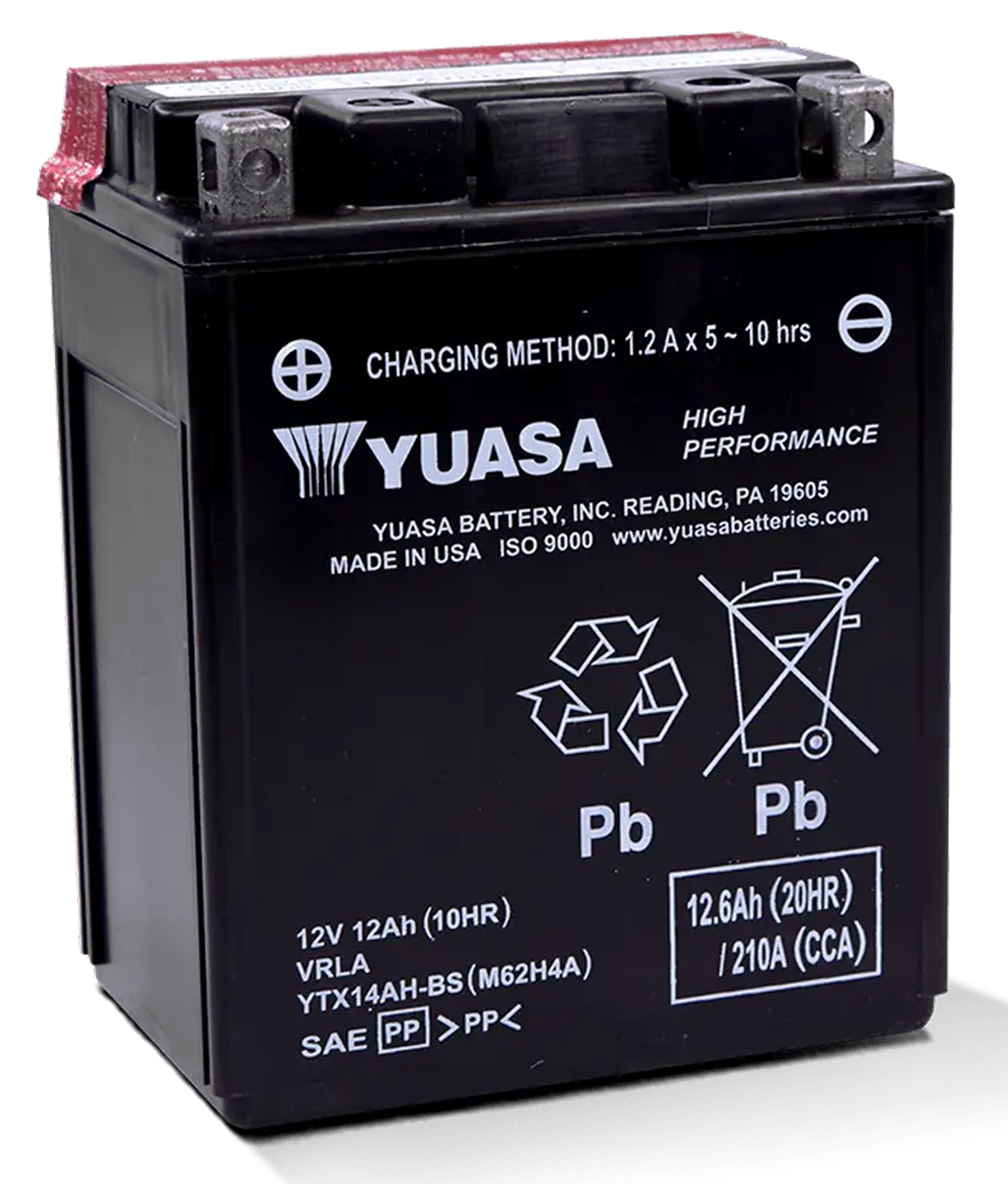 YUASA "V-FORCE" HIGH OUTPUT MAINTENANCE FREE BATTERIES - view 1