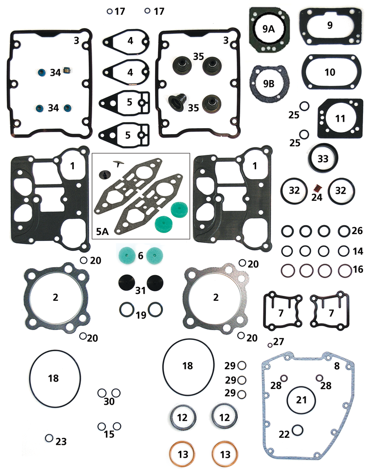 ENGINE GASKETS, SEALS AND O-RINGS FOR TWIN CAM - view 1 Main image