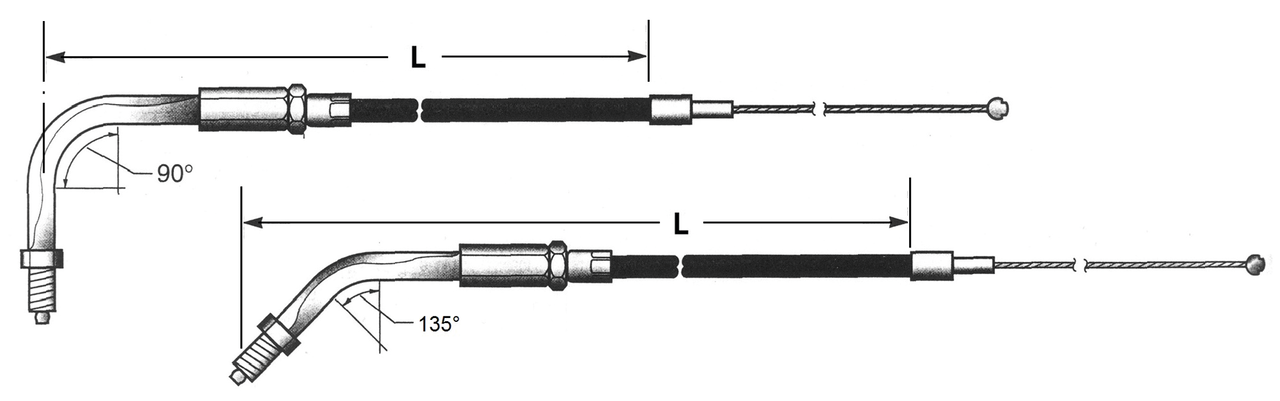 T02 - THROTTLE & IDLE CABLE 1981-1989 BIG TWIN & 1981-1985 SPORTSTER - view 3