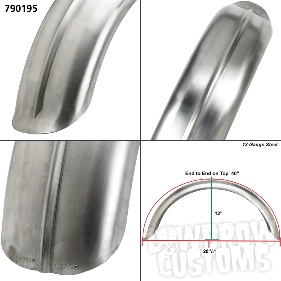 LOWBROW CUSTOMS UNIVERSAL STEEL REAR FENDERS Secondary image