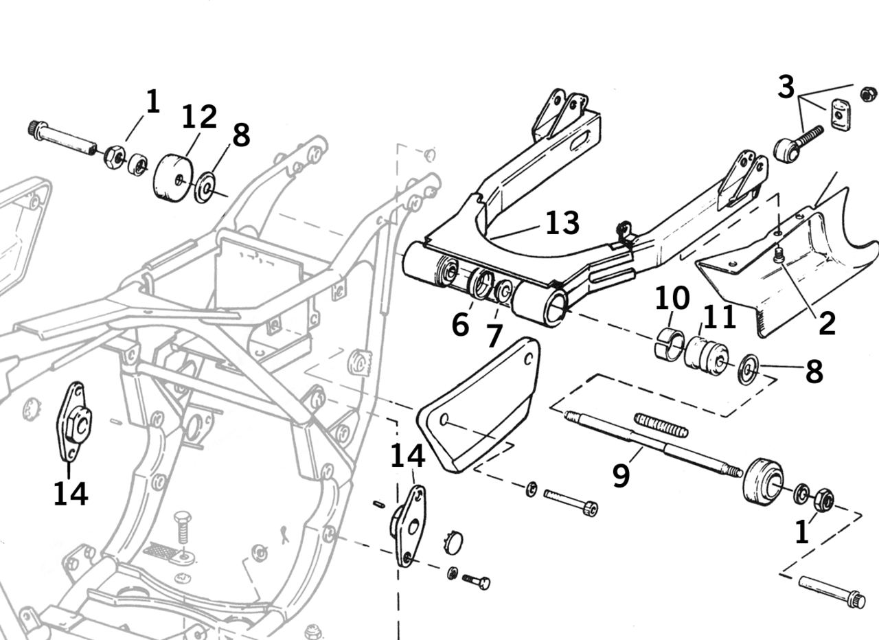 SWINGARM PARTS FOR FXR - view 1