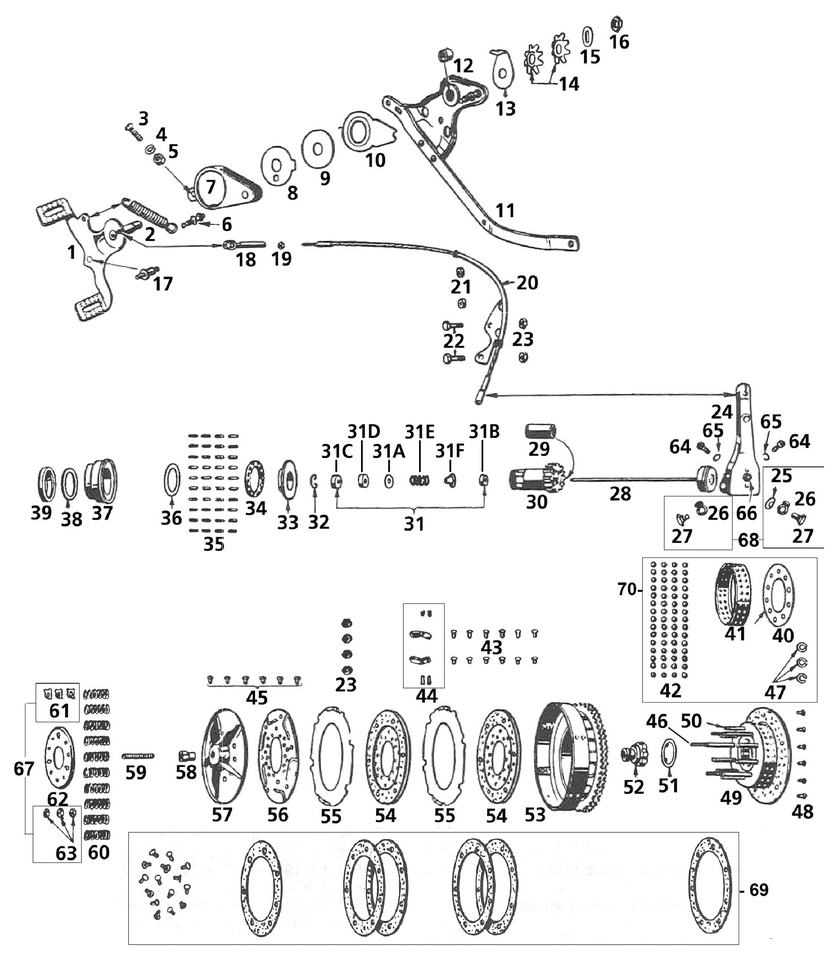 CLUTCH PARTS FOR 45CI MODELS - view 1