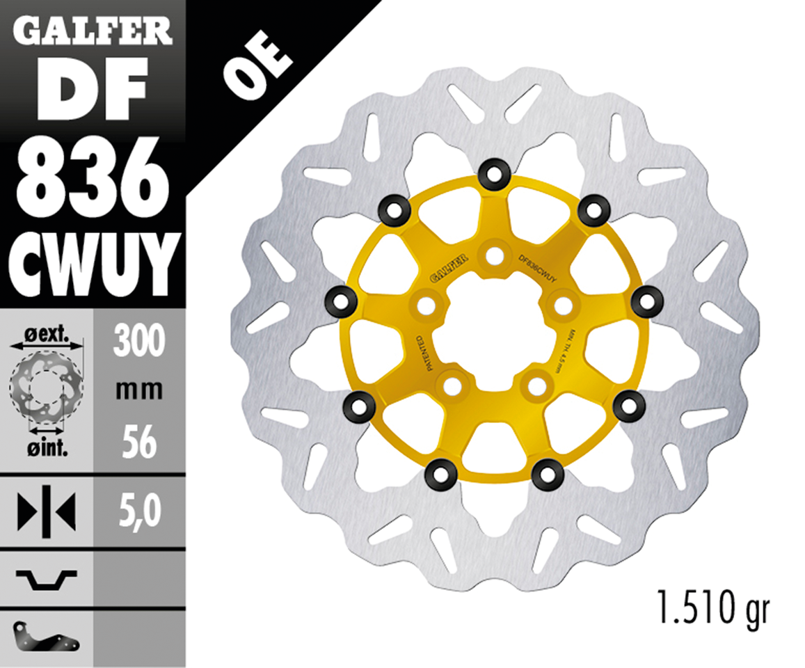 GALFER "WAVE" FLOATING DISC BRAKE ROTORS Secondary image