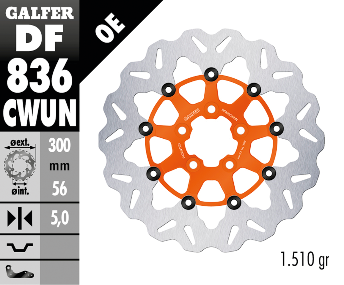 GALFER "WAVE" FLOATING DISC BRAKE ROTORS Secondary image