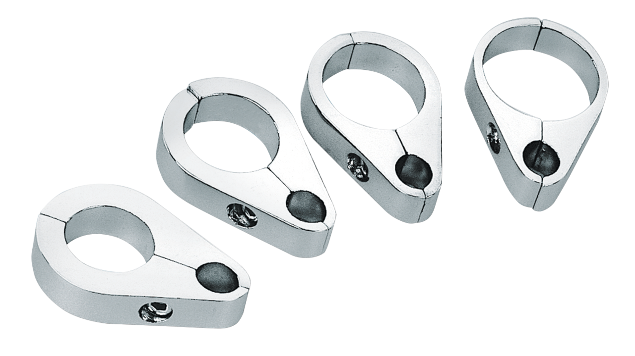 CHROME PLATED CABLE AND OIL LINE CLAMPS - view 1