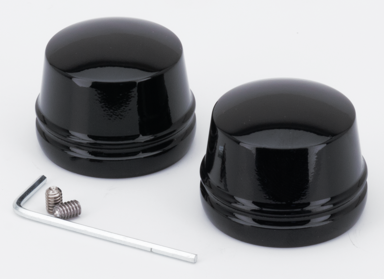 CHROME & BLACK FRONT AXLE CAPS - view 1 Main image