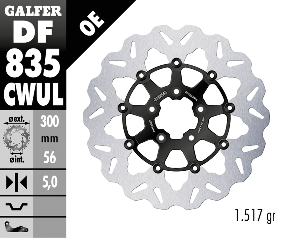 GALFER "WAVE" FLOATING DISC BRAKE ROTORS - view 2