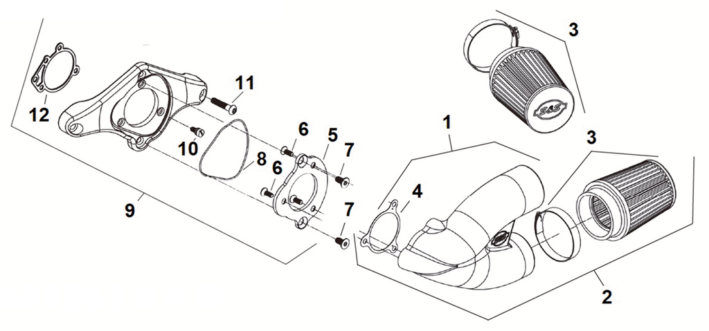 PARTS FOR S&S SINGLE BORE TUNED INDUCTION SYSTEMS - view 2