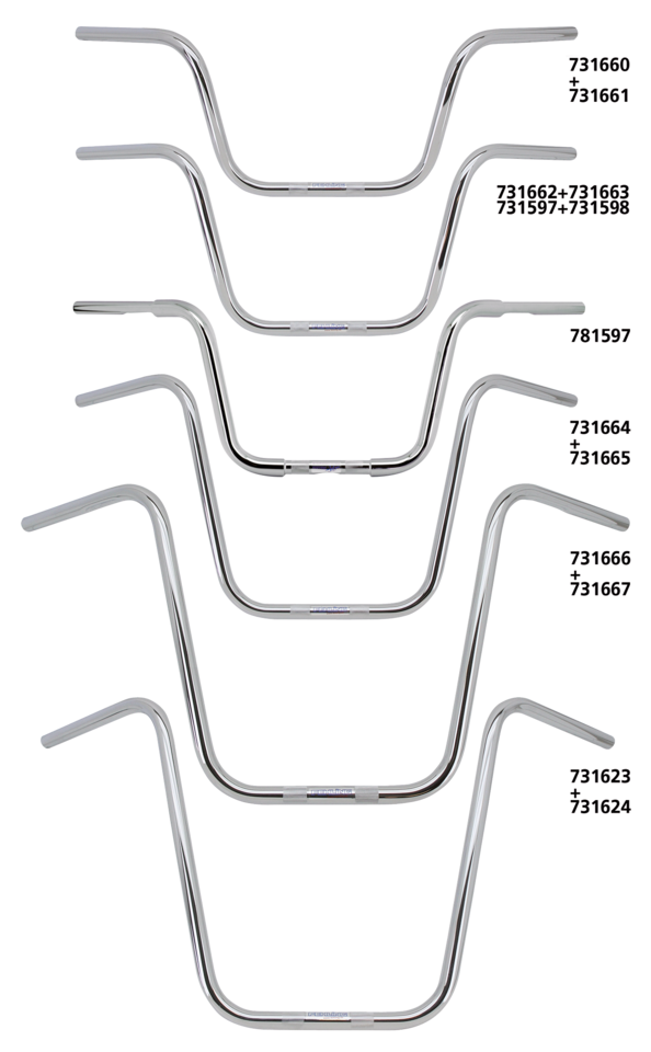 FEHLING ONE INCH DIAMETER APEHANGER HANDLEBARS - view 3