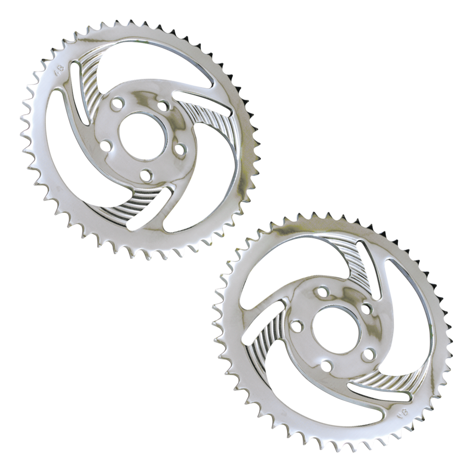 "SWIRLED" REAR SPROCKETS WITH CHROME FINISH - view 1