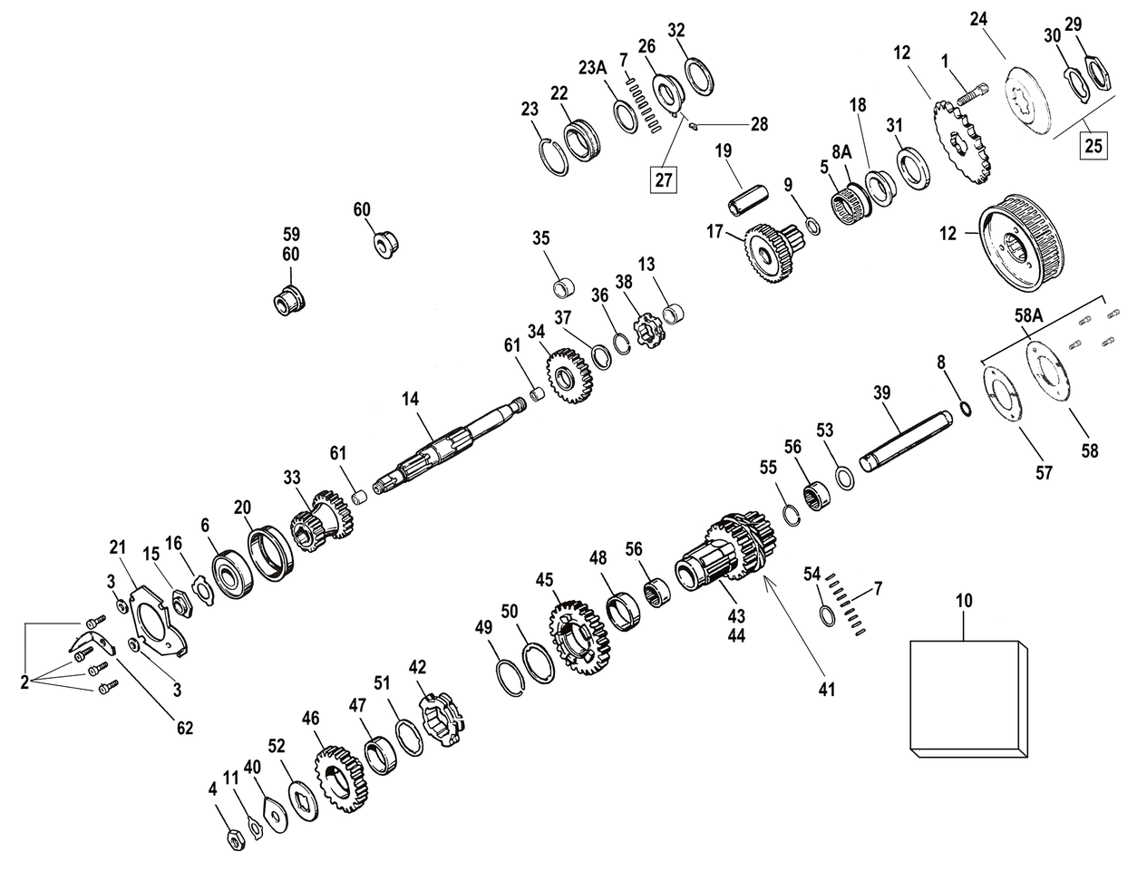 TRANSMISSION GEARS & SHAFTS FOR 4-SPEED BIG TWIN - view 1 Main image