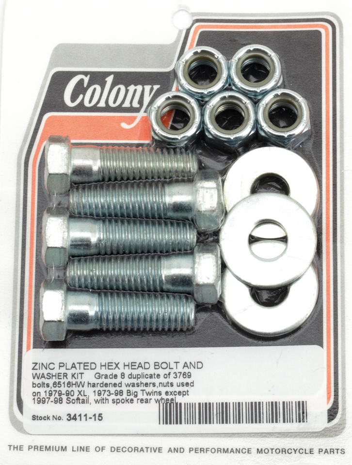 ZINC PLATED REAR WHEEL SPROCKET HARDWARE KITS - view 1 Main image