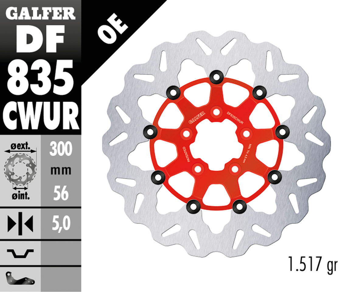 GALFER "WAVE" FLOATING DISC BRAKE ROTORS Secondary image