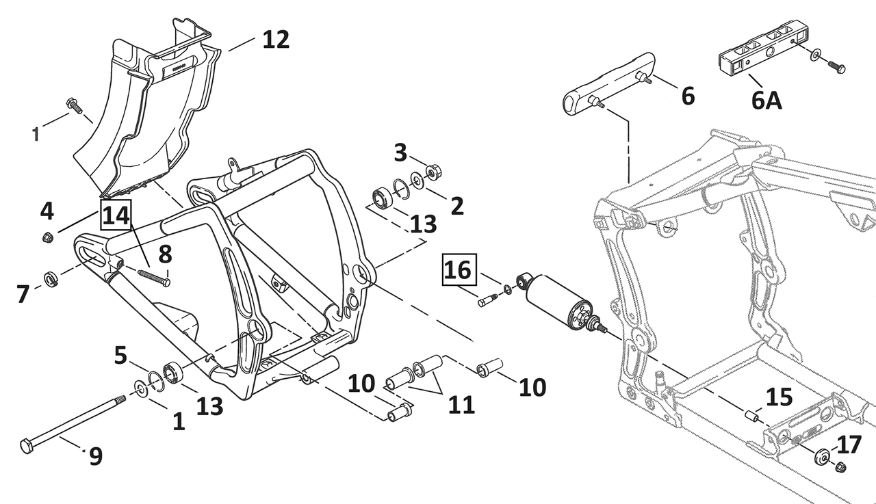 SWINGARM PARTS FOR SOFTAIL 2000-2017 - view 1 Main image