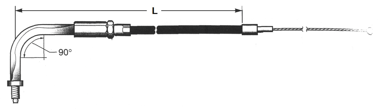 T01 - THROTTLE CABLE 1971-1980 BIG TWIN & 1970-1980 SPORTSTER - view 1