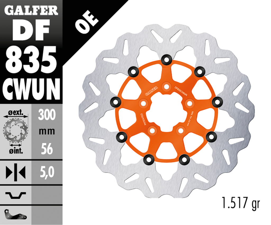 GALFER "WAVE" FLOATING DISC BRAKE ROTORS - view 2