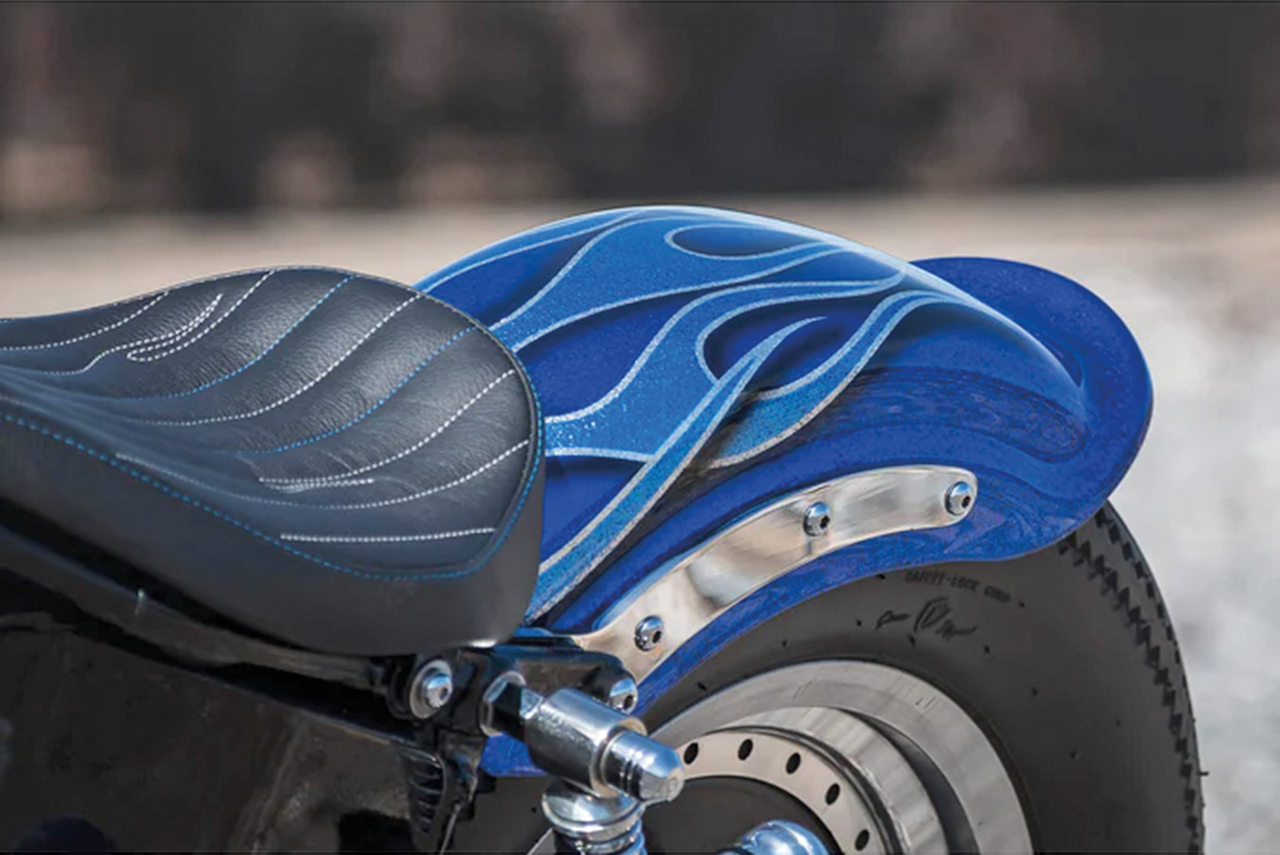 LOWBROW CUSTOMS ROGUE REAR FENDER & STRUTS FOR 1958-1984 BIG TWIN Secondary image