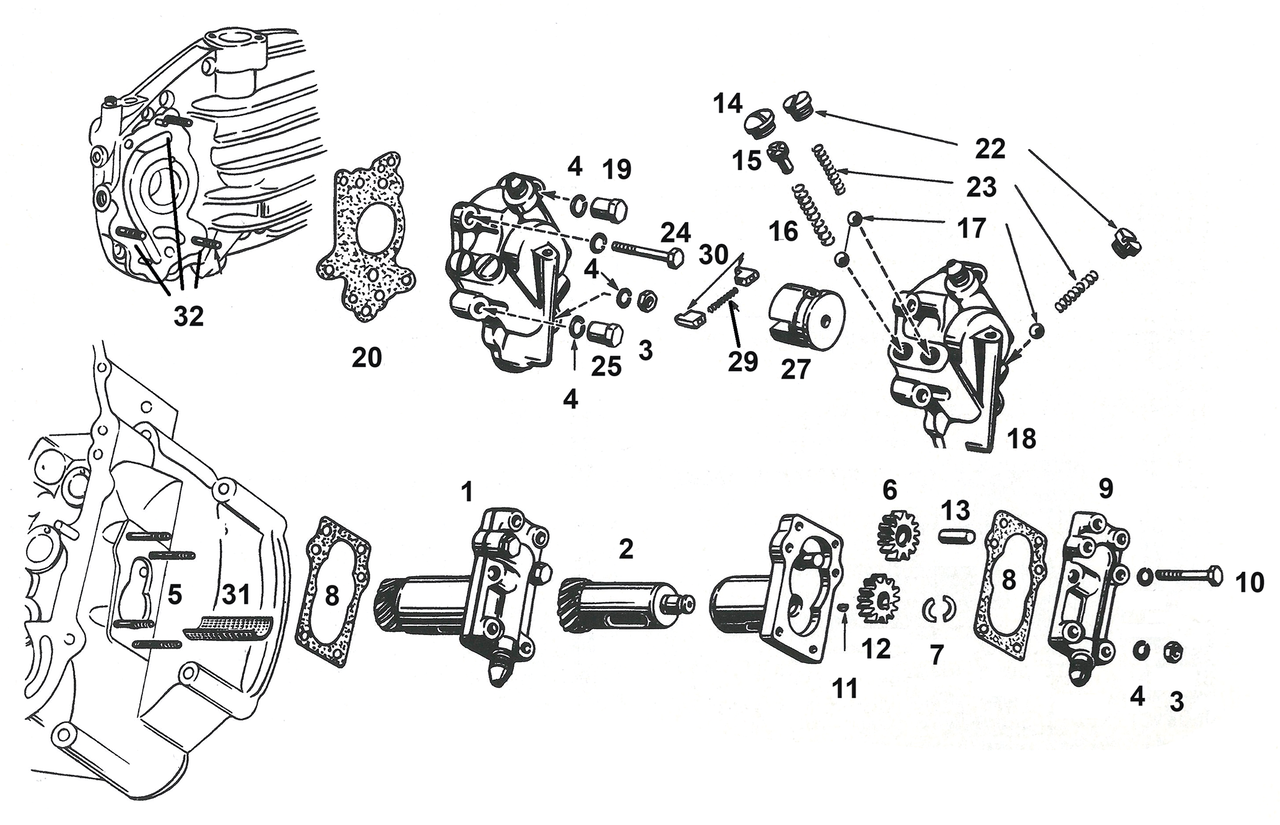 OIL & SCAVENGER PUMP ON SIDE VALVE MODELS Secondary image