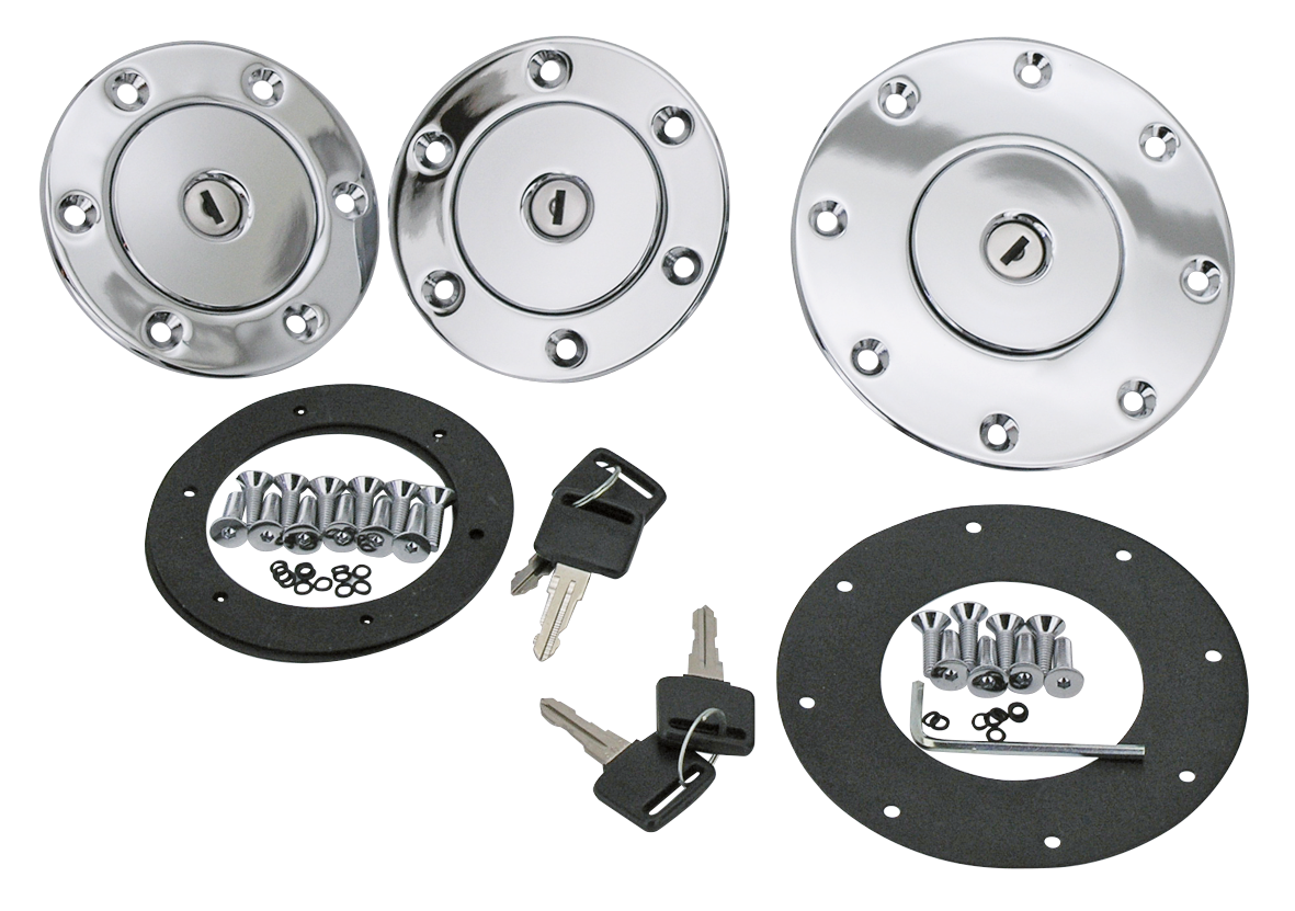 CHROME PLATED AERO-STYLE ALUMINUM GAS CAPS - view 2