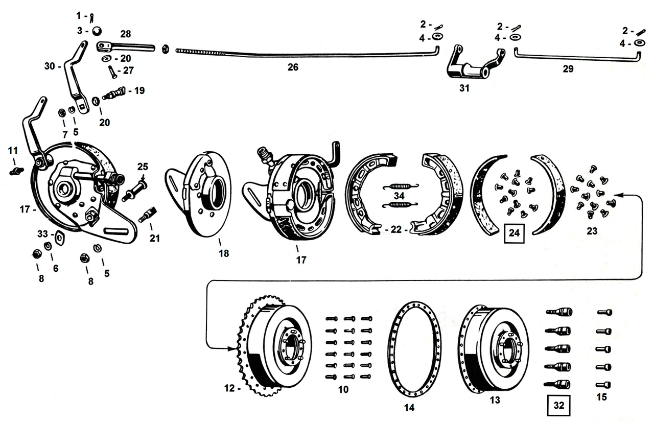 REAR BRAKE CONTROL WL41-UP - view 1 Main image