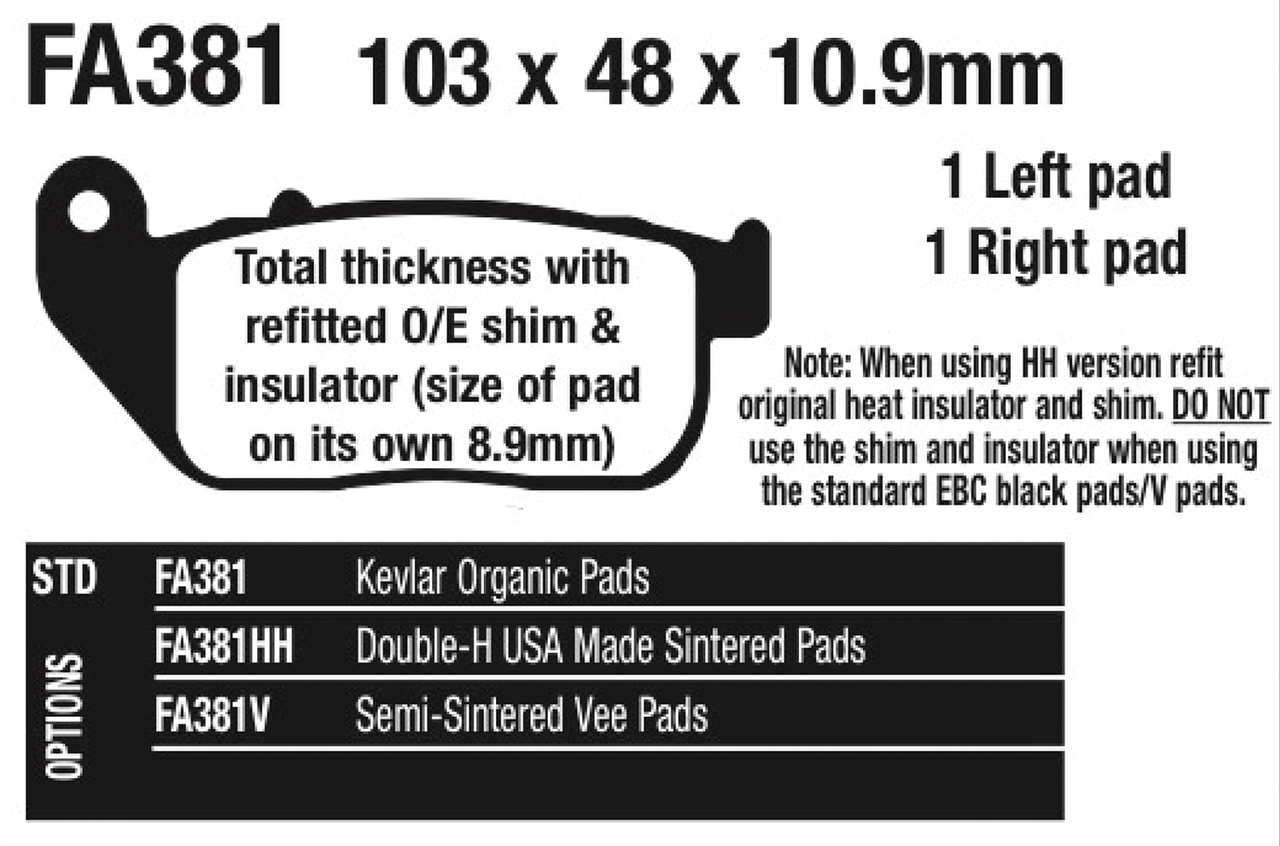 EBC FRONT DISC BRAKE PADS - view 1