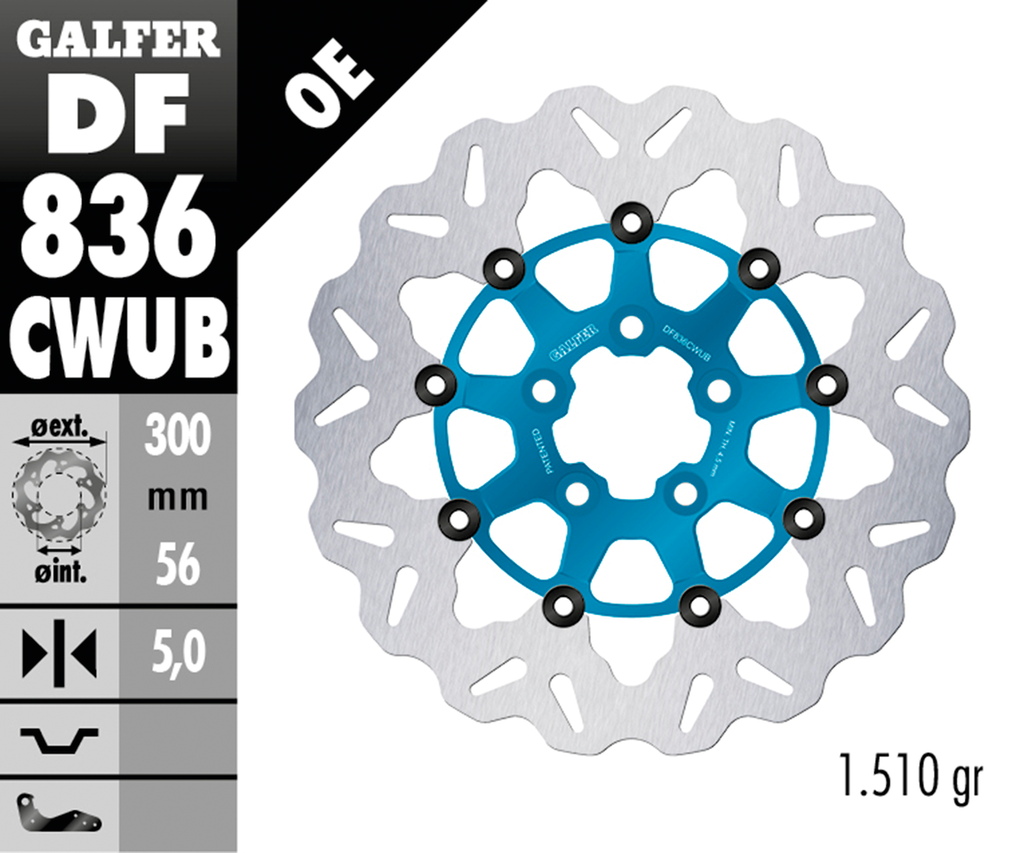 GALFER "WAVE" FLOATING DISC BRAKE ROTORS Secondary image
