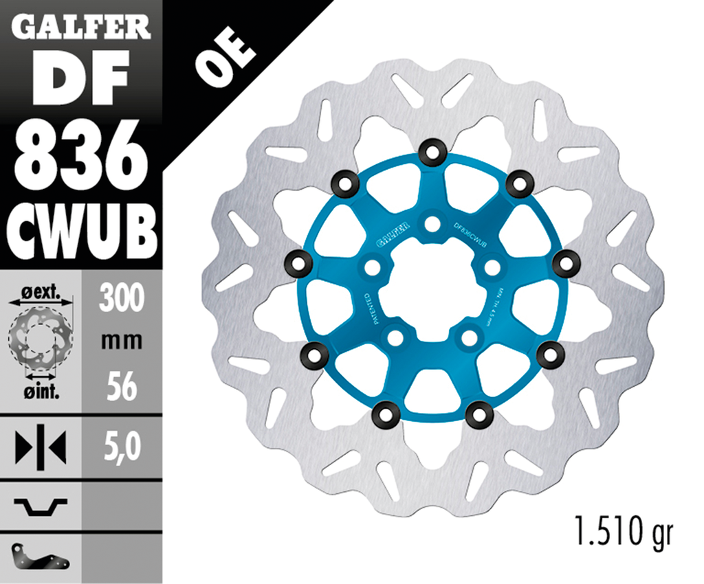 GALFER "WAVE" FLOATING DISC BRAKE ROTORS - view 2