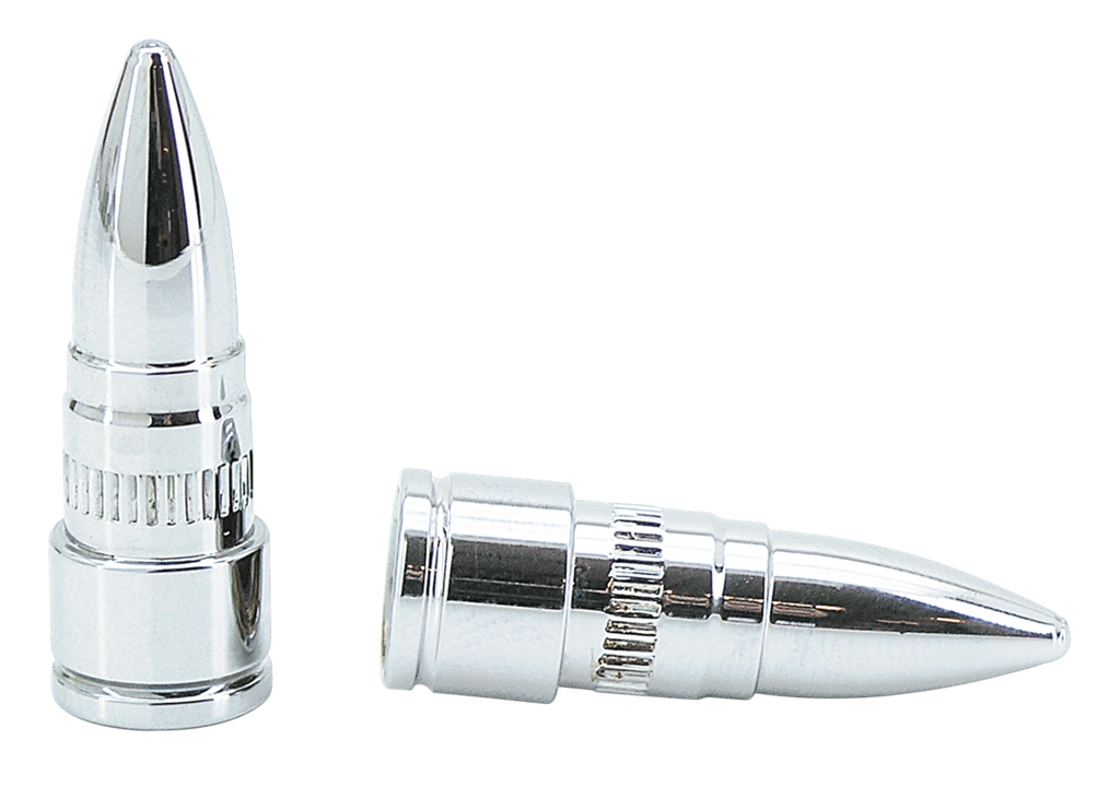 CHROME BILLET BULLET VALVE STEM CAPS - view 1