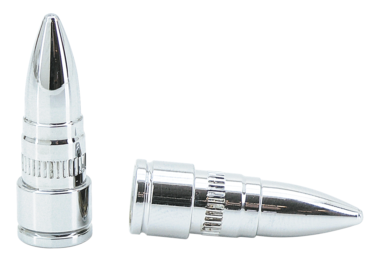 CHROME BILLET BULLET VALVE STEM CAPS - view 1