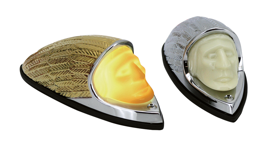 INDIAN HEAD LIGHTED FENDER ORNAMENTS - view 2