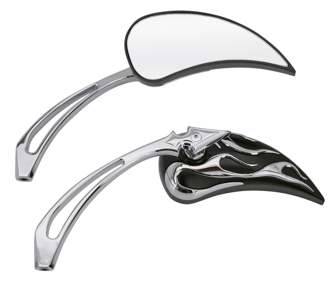 CHROME & BLACK FLAME MIRRORS Secondary image